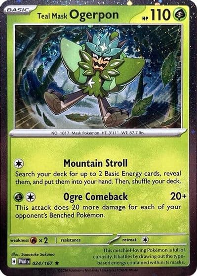 Teal Mask Ogerpon (Cosmos Holo) Miscellaneous Cards & Products Pokemon card