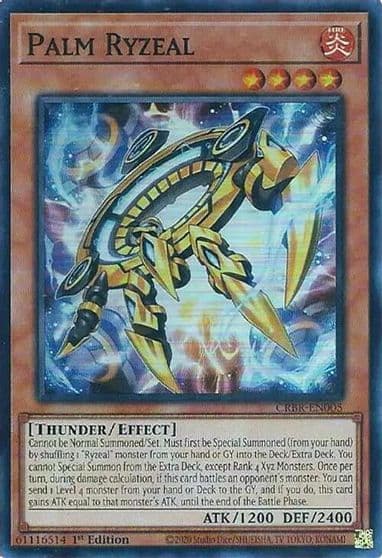 Palm Ryzeal SR Crossover Breakers Yu-Gi-Oh! card