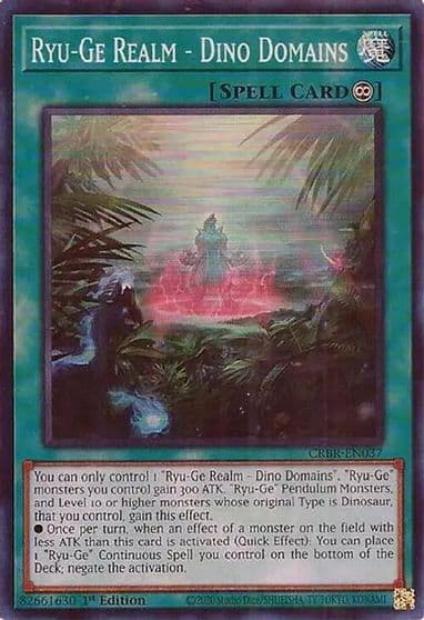 Ryu Ge Realm Dino Domains SR Crossover Breakers Yu-Gi-Oh! card