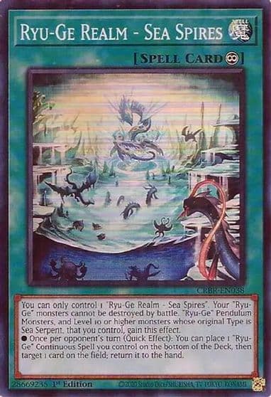 Ryu Ge Realm Sea Spires SR Crossover Breakers Yu-Gi-Oh! card