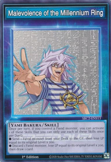 Malevolence of the Millennium Ring Speed Duel: Battle City Finals Yu-Gi-Oh! card