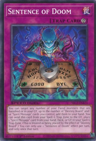 Sentence of Doom Speed Duel: Battle City Finals Yu-Gi-Oh! card