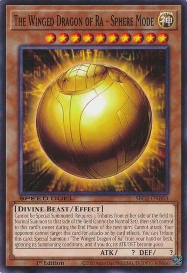 The Winged Dragon of Ra Sphere Mode Speed Duel: Battle City Finals Yu-Gi-Oh! card