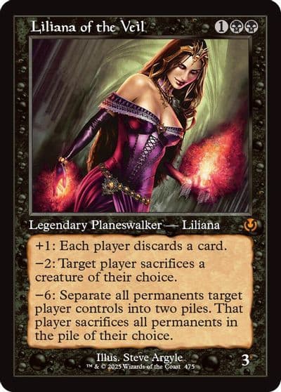 Liliana of the Veil Retro Frame Innistrad Remastered Magic card