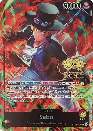 Sabo 2nd Anniversary Tournament One Piece Promotion Cards One Piece card