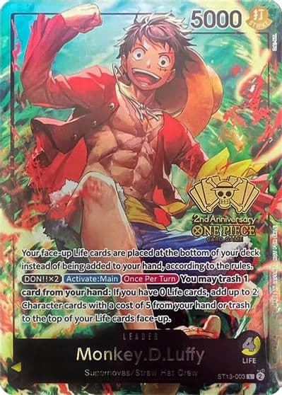 MonkeyDLuffy 2nd Anniversary Tournament One Piece Promotion Cards One Piece card