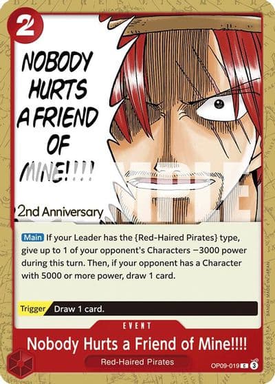 Nobody Hurts a Friend of Mine Emperors in the New World: 2nd Anniversary Tournament Cards One Piece card