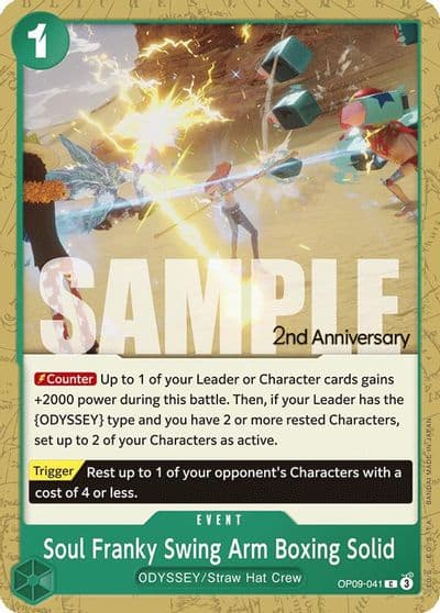 Soul Franky Swing Arm Boxing Solid Emperors in the New World: 2nd Anniversary Tournament Cards One Piece card