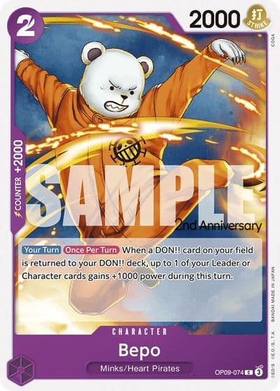 Bepo Emperors in the New World: 2nd Anniversary Tournament Cards One Piece card