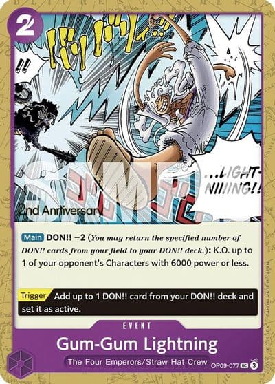 Gum Gum Lightning Emperors in the New World: 2nd Anniversary Tournament Cards One Piece card