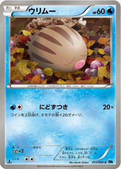 Swinub BW6: Freeze Bolt Pokemon card
