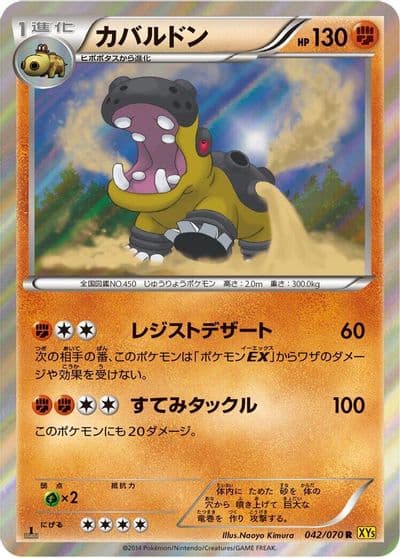 Hippowdon XY5-Bg: Gaia Volcano Pokemon card