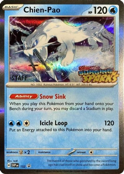 Chien-Pao - 152 (Staff) SV: Scarlet & Violet Promo Cards Pokemon card
