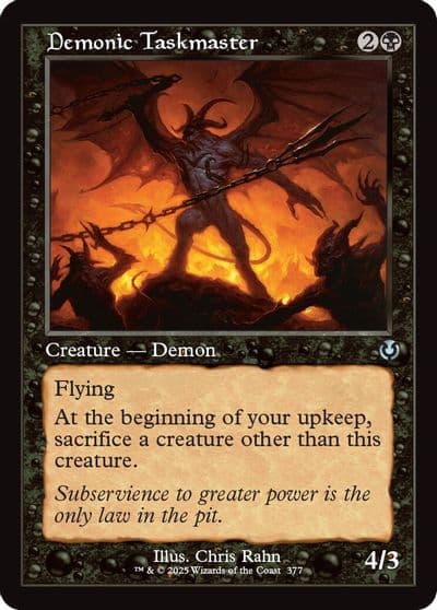 Demonic Taskmaster Retro Frame Innistrad Remastered Magic card