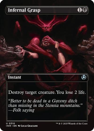 Infernal Grasp Borderless Innistrad Remastered Magic card