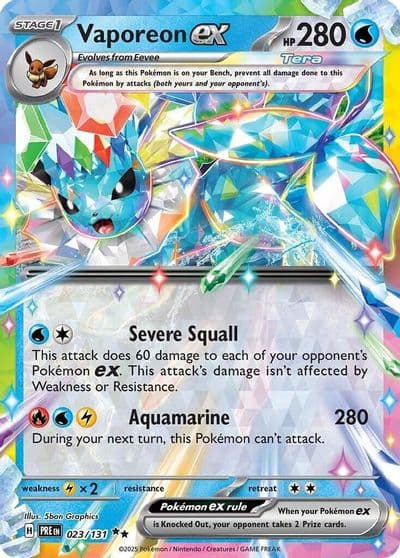 Vaporeon ex SV: Prismatic Evolutions Pokemon card