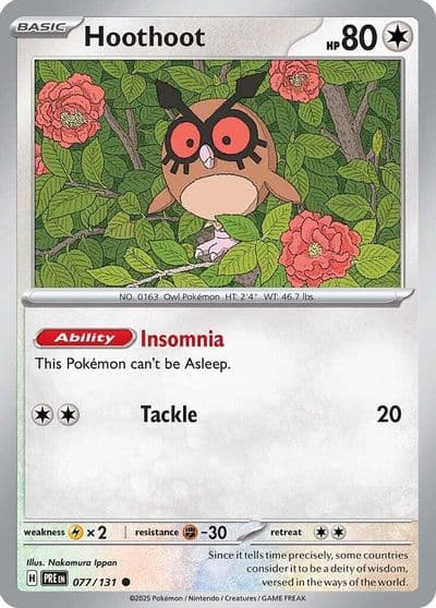 Hoothoot SV: Prismatic Evolutions Pokemon card