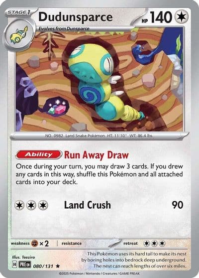 Dudunsparce SV: Prismatic Evolutions Pokemon card