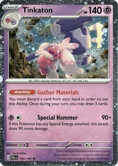 Tinkaton (Cosmos Holo) Blister Exclusives Pokemon card