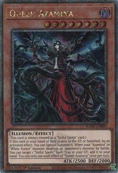 Queen Azamina Quarter Century Secret Rare Supreme Darkness Yu-Gi-Oh! card