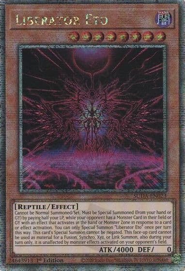Liberator Eto Quarter Century Secret Rare Supreme Darkness Yu-Gi-Oh! card