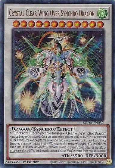Crystal Clear Wing Over Synchro Dragon Supreme Darkness Yu-Gi-Oh! card