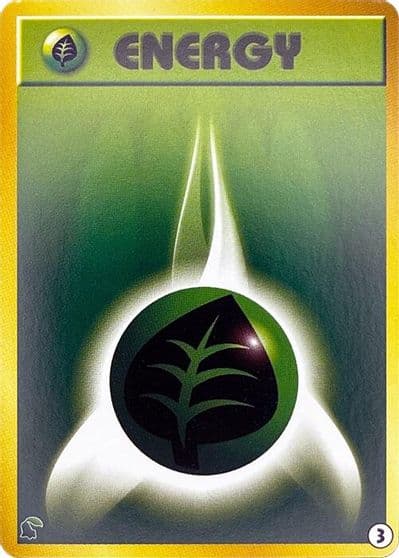 Basic Grass Energy - 3 Intro Pack Neo (Chikorita) Pokemon card
