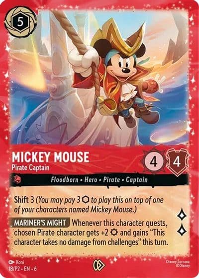 Mickey Mouse Pirate Captain Disney Lorcana Promo Cards Lorcana card