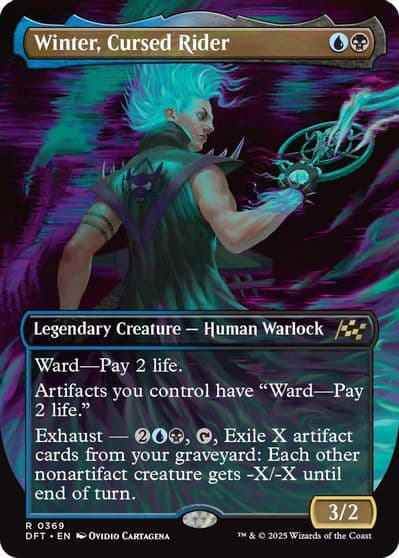 Winter Cursed Rider Borderless Aetherdrift Magic card