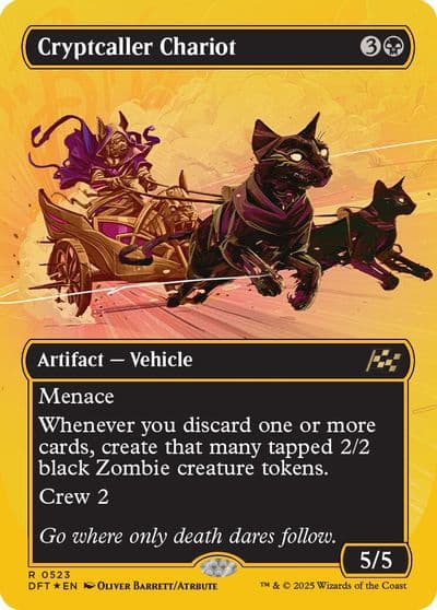 Cryptcaller Chariot Borderless First Place Foil Aetherdrift Magic card