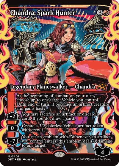 Chandra Spark Hunter Showcase Aetherdrift Magic card
