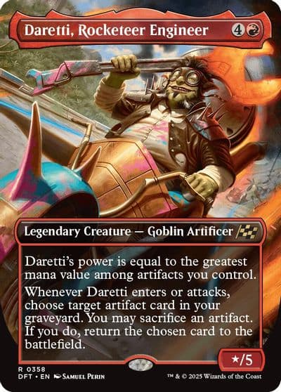Daretti Rocketeer Engineer Borderless Aetherdrift Magic card