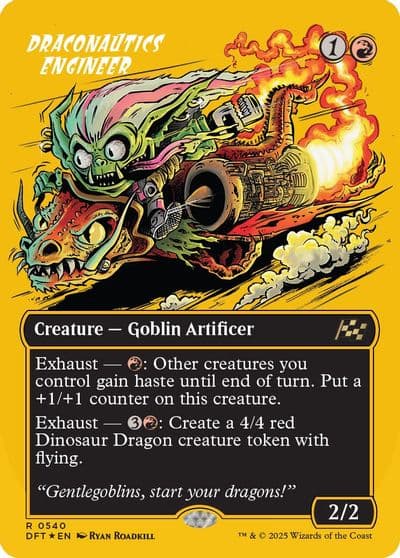 Draconautics Engineer Borderless First Place Foil Aetherdrift Magic card