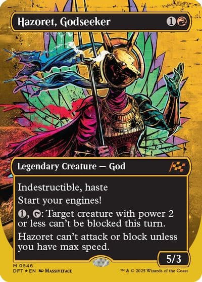 Hazoret Godseeker Borderless First Place Foil Aetherdrift Magic card