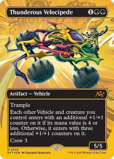 Thunderous Velocipede Borderless First Place Foil Aetherdrift Magic card