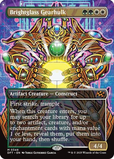 Brightglass Gearhulk Borderless Aetherdrift Magic card