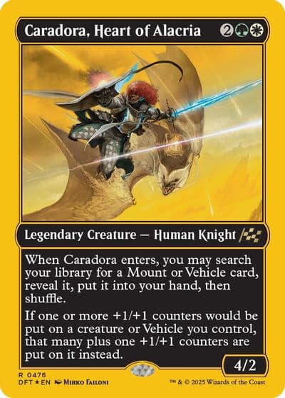 Caradora Heart of Alacria First Place Foil Aetherdrift Magic card