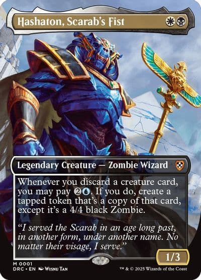 Hashaton Scarabs Fist Borderless Commander: Aetherdrift Magic card