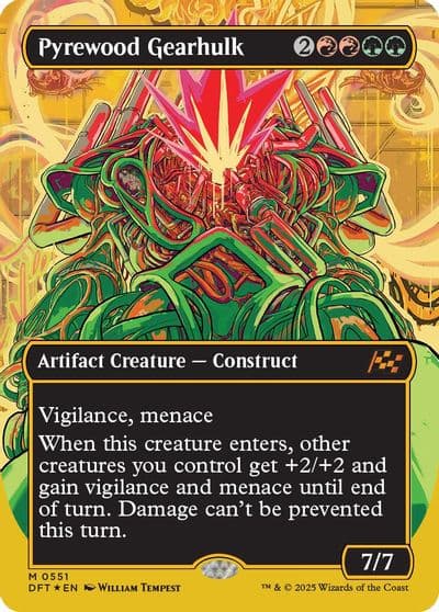 Pyrewood Gearhulk Borderless First Place Foil Aetherdrift Magic card