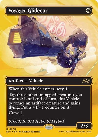 Voyager Glidecar Borderless First Place Foil Aetherdrift Magic card