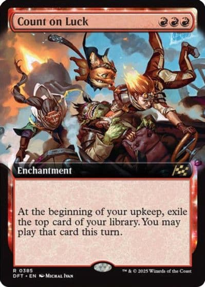 Count on Luck Extended Art Aetherdrift Magic card