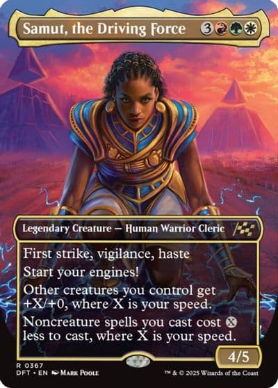 Samut the Driving Force Borderless Aetherdrift Magic card