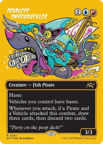 Fearless Swashbuckler Borderless First Place Foil Aetherdrift Magic card