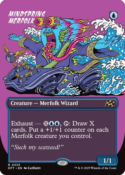 Mindspring Merfolk Borderless Aetherdrift Magic card