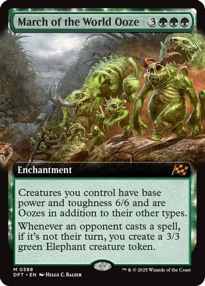 March of the World Ooze Extended Art Aetherdrift Magic card