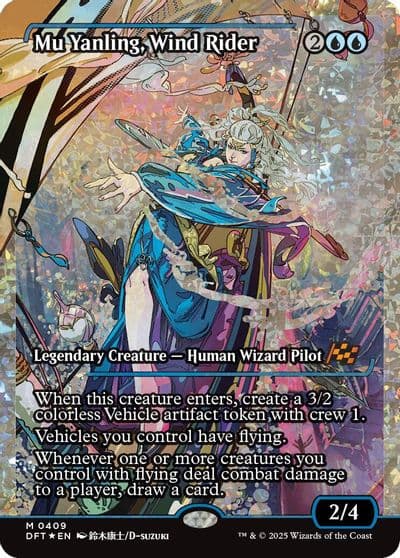 Mu Yanling Wind Rider Showcase Fracture Foil Aetherdrift Magic card