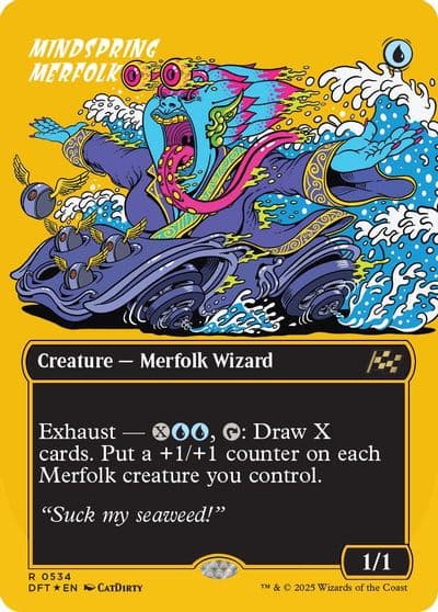 Mindspring Merfolk Borderless First Place Foil Aetherdrift Magic card