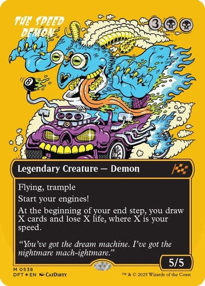 The Speed Demon Borderless First Place Foil Aetherdrift Magic card