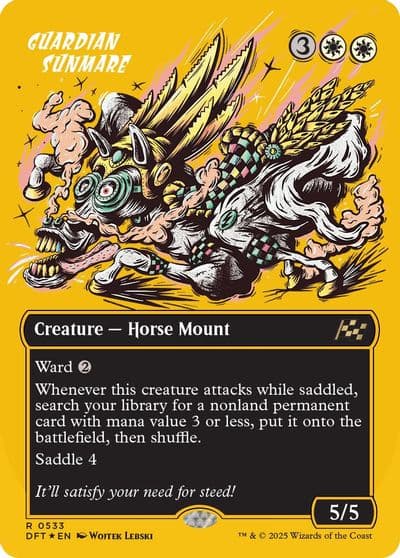 Guardian Sunmare Borderless First Place Foil Aetherdrift Magic card