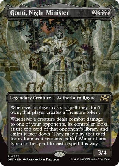 Gonti Night Minister Borderless Aetherdrift Magic card